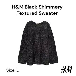 H&M Black Shimmery Textured Sweater